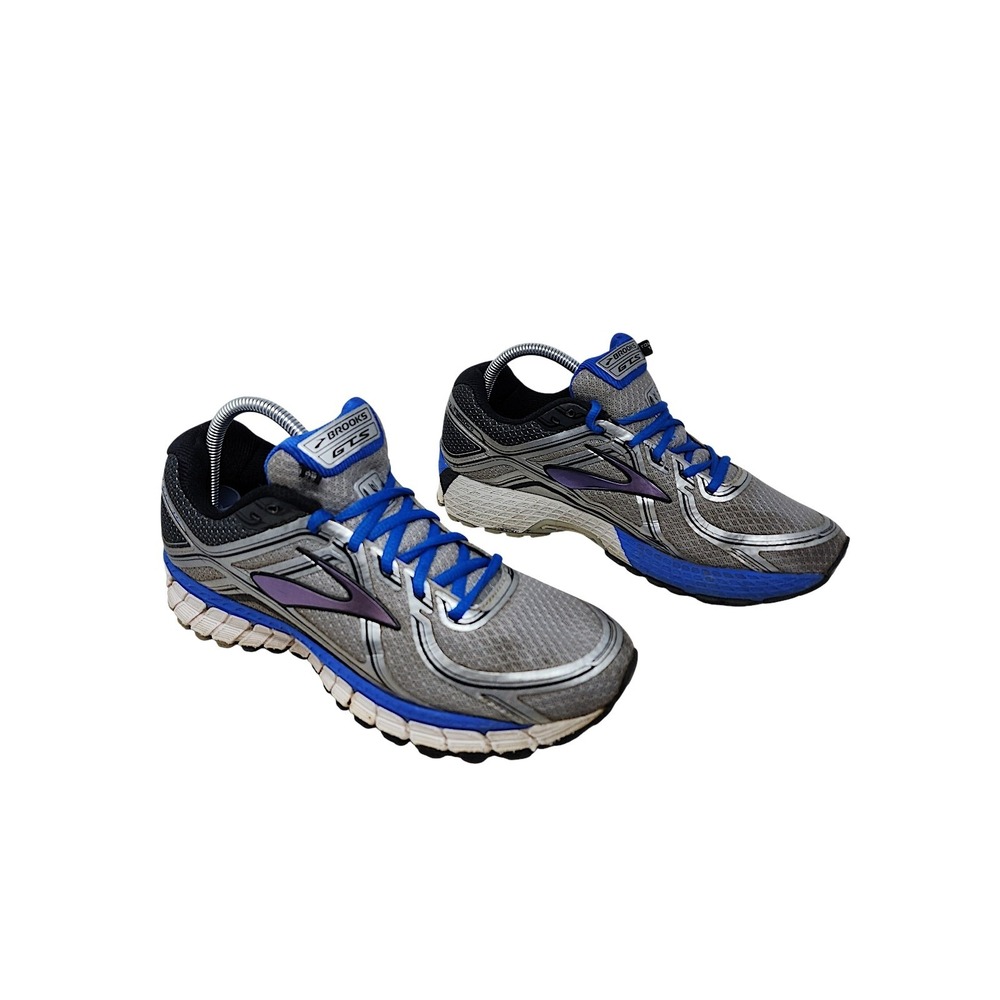 Brooks Adrenaline GTS 16 sz 9.5 Men Grey Blue Running Shoes 1102121D181 Athletic
